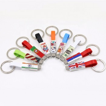Benutzerdefiniertes 3 in 1 magnetisches USB-Handy-Schlüsselbund-Kurzkabel für 8-polige Beleuchtung, Micro-USB und Typ