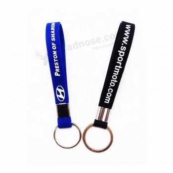 kundenspezifisches doppeltes Seitenstickereisilikon keychain / keytag / keyring