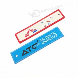 personalized trendy design polyester embroidered travel flight fashion keychain/ keytag/ Key chain