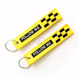 Stoff Textil angepasstes Logo gesticktes keychain keytag für Geschenk