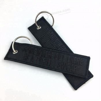 barato chave de tecido de jato personalizado / chaveiro bordado com china fábrica