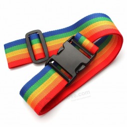 Eco-friendly printing personalized rainbow luggage strap