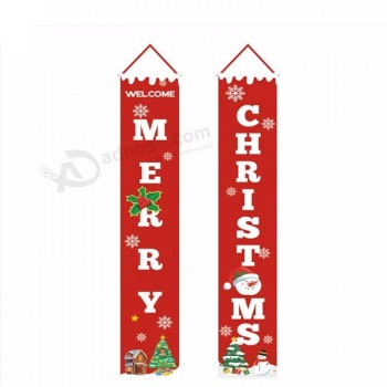 Banner de decoração ao ar livre feliz natal feliz árvore vermelha gree