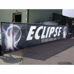 Outdoor bedruckte PVC Zaun Mesh Banner / perforierte Vinyl beschichtete Banner Stoff