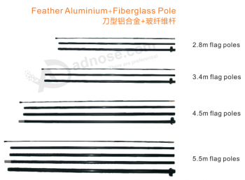 Feather Aluminium fiberglass pole