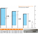 quadratischer Aluminium-Strandfahnenmast
