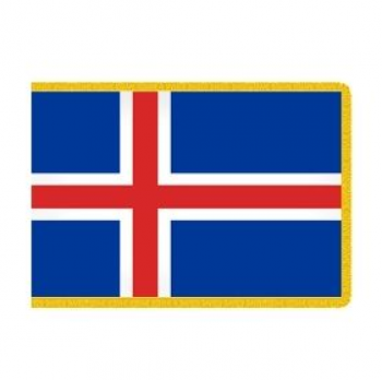 Poliéster Islandia Islandia bandera nacional de borla para colgar
