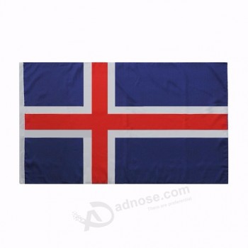 tecido de poliéster bandeira do país de islândia para o dia nacional