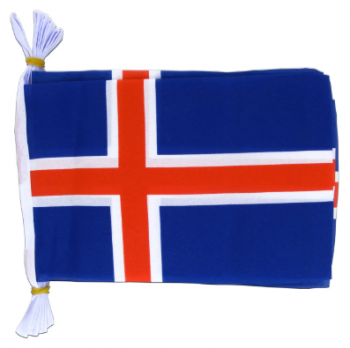bandeira de corda islandesa decoração de esportes bandeira de bunting da islândia