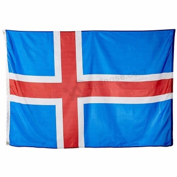 Bandera de Islandia colgando al aire libre material de poliéster país bandera de Islandia