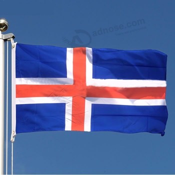 Venta de banderas grandes de banner de islandia de poliéster de 3x5 pies
