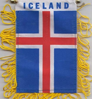 Bandera colgante de la ventana de vista trasera del coche de Islandia personalizada