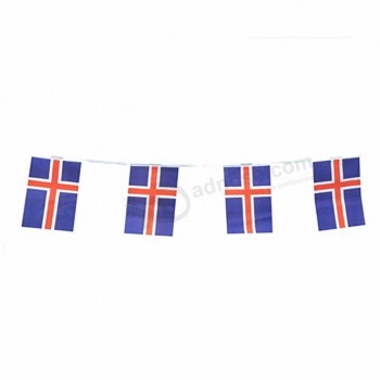 Island 5.5 * 8.8in Zeichenfolge Flagge, Island Land Bunting Flag Banner