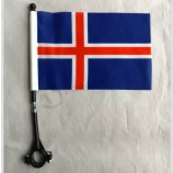 OEM printed cheap flying iceland country bicycle flag with pole