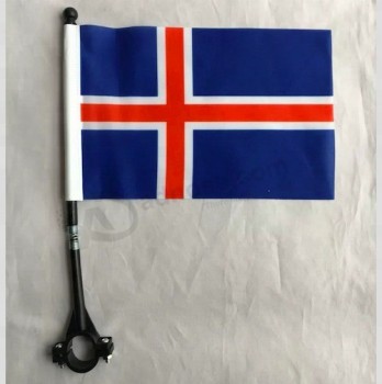 OEM Printed Cheap Flying Iceland Country Bicycle Flag with Pole