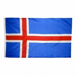 Screen printed Polyester Fabric 3x5ft Iceland National Flags