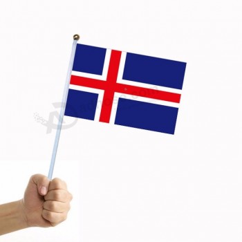 Copa del mundo 14 * 21cm Islandia bandera de mano para fanáticos del fútbol