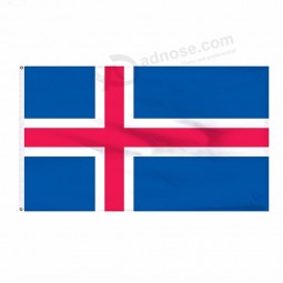 Venta caliente cruz roja y azul es bandera islandesa de islandia