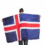 Fan cheering icelandic body cape iceland flag banner