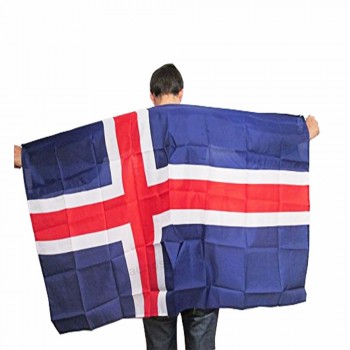 Insegna incoraggiante della bandiera dell'Islanda del capo del corpo islandese del fan