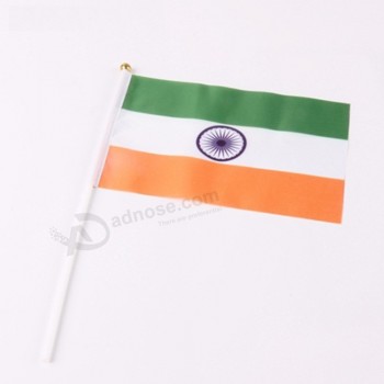 made In china alto padrão Todo o tamanho bandeira indiana vara de mão