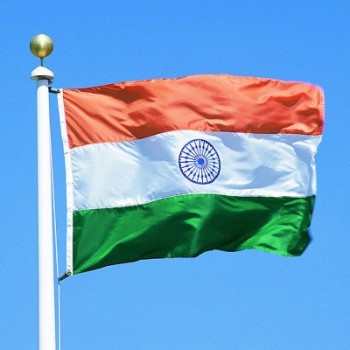 atacado 3 * 5FT poliéster bandeira nacional da índia todo o tamanho da bandeira do país personalizado