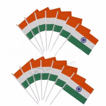 Plastikflaggen des heißen Verkaufs mit Plastikgriff für Indien-Wahl