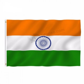 alta qualidade de impressão dupla tecido de cetim barato poliéster bandeira nacional da índia