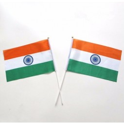 decorative rainbow flag customized logo india hand waving flag