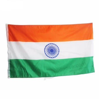 bandiera di paese dell'India della nazione 3x5 della stampa del poliestere su ordinazione all'ingrosso della fabbrica