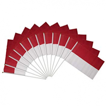 bandera de indonesia de mano de país personalizada con poste de plástico