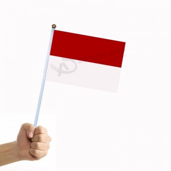 wholesale custom national indonesia waving hand flag