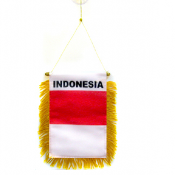 изготовленный на заказ индонезия флаг заднего стекла автомобиля висит флаг