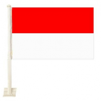 Tejido de poliéster mini bandera de indonesia para ventana de coche