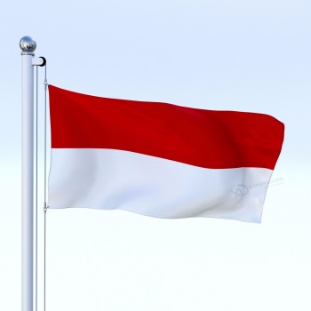 High quality polyester Indonesia national flag