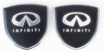 2 Pcs de metal decorativo logo escudo remontar logo shield Logotipo do carro escudo adesivo crachá para infiniti
