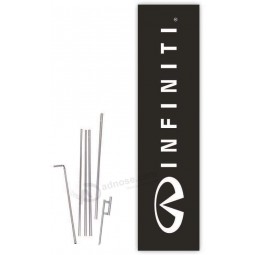 Cobb Promo Infiniti (Black) Rectangle Boomer Flag with Complete 15ft Pole kit and Ground Spike