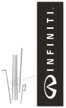 bandiera boomer promozionale infinito (nero) cobb promo con kit completo da 15 piedi e punta a terra