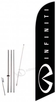 Cobb Promo Infiniti (Black) Feather Flag with Complete 15ft Pole kit and Ground Spike