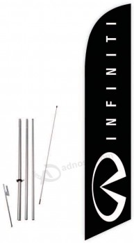 cobb promo infiniti (black) feather flag with complete 15ft pole kit and ground spike