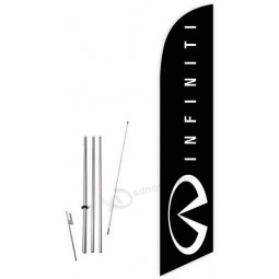cobb promo infiniti (schwarz) federflagge mit komplettem 15ft pole kit und bodenspike