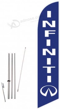 Cobb Promo Infiniti (Blue) Feather Flag with Complete 15ft Pole kit and Ground Spike