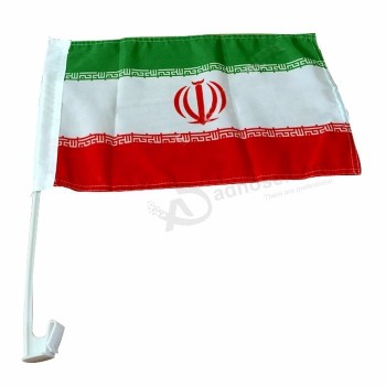 印刷された屋外広告国の国イラン車の旗