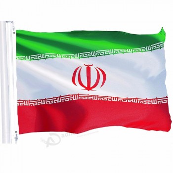 bandera nacional de Irán impresa poliéster, bandera de país iraní de vuelo al aire libre de 3x5 pies para elección