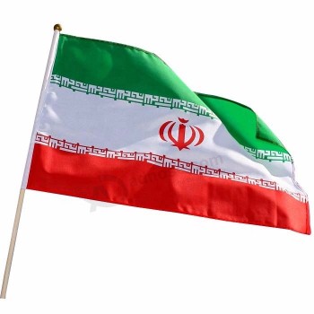 национальная страна иран рука размахивая флагом печать