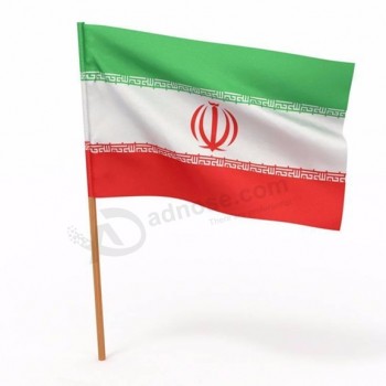 tamaño personalizado poliéster personalizado bandera iran ventiladores de mano