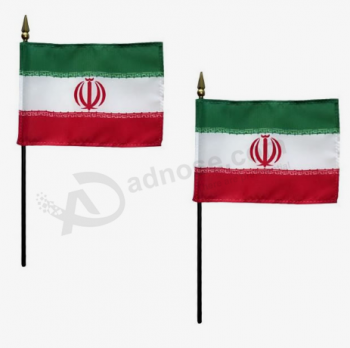 Fan, der Polyester-Staatsangehörigland-Iran-Handflagge zujubelt