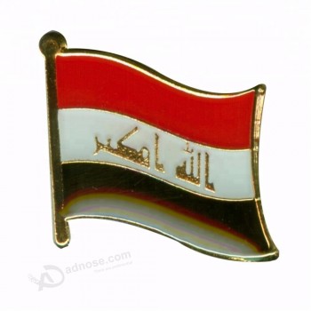 당신의 로고와 함께 이라크 국가 국기 옷 깃 핀