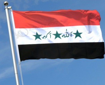 イベントのための屋外の飛行のイラクの掛かる旗を印刷する3 * 5ftポリエステル