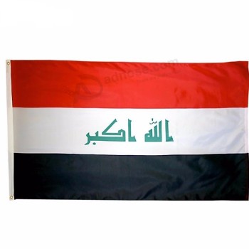 Bandera de país de Iraq de nación de Oriente Medio al por mayor personalizada